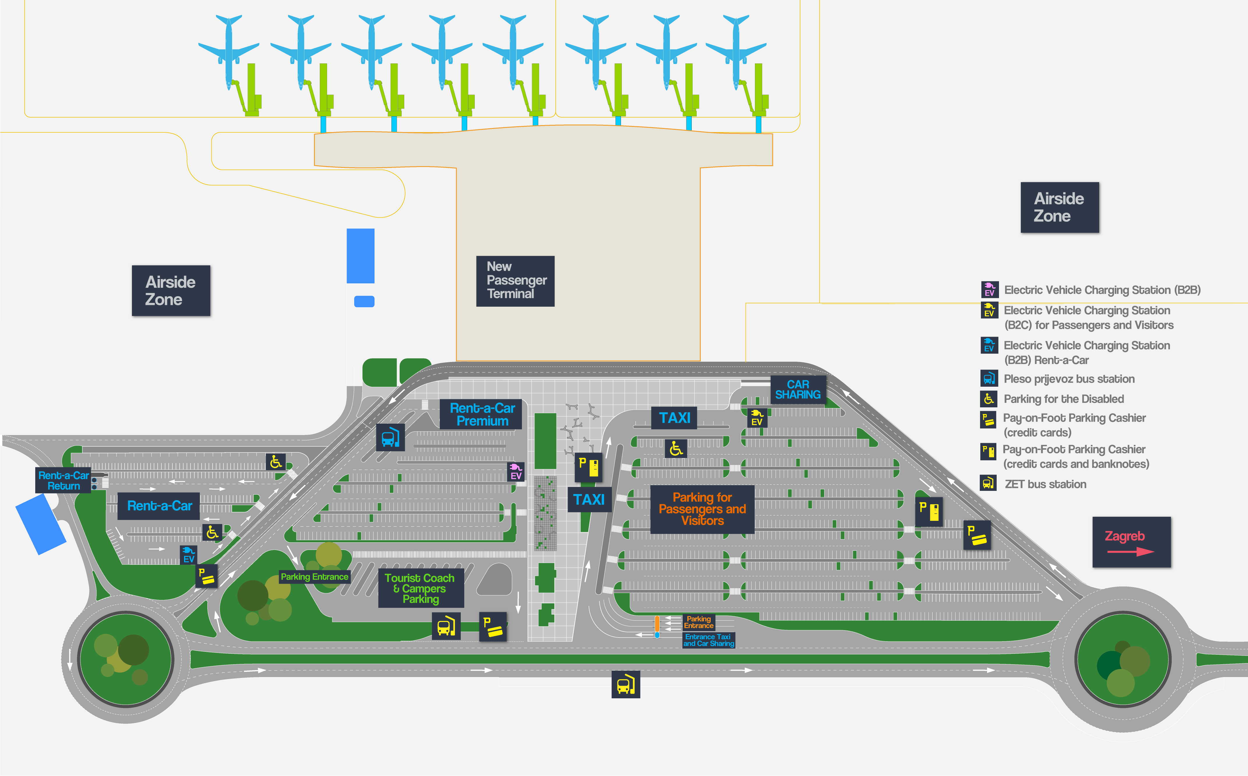 Franjo Tuđman Airport Zagreb Parking Plan