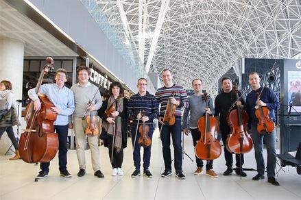 Zagreb Soloists delight passengers at Zagreb Airport with a surprise performance